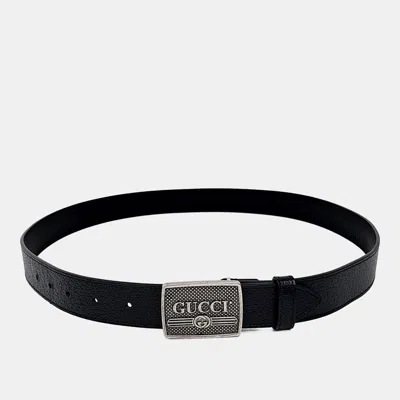 Pre-owned Gucci Leather Black Belt (523311)