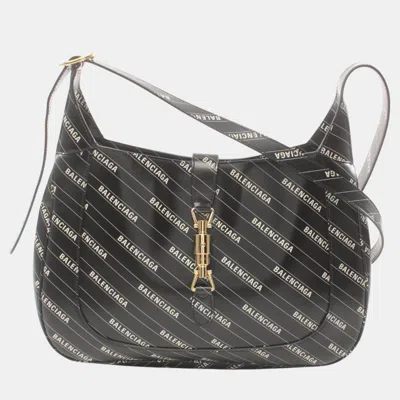Pre-owned Gucci Leather Black White Jackie 1961 Shoulder Bag