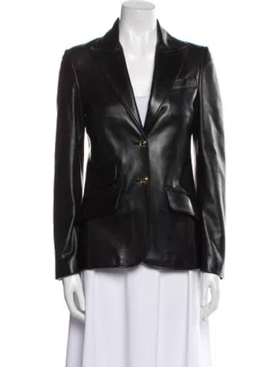 Pre-owned Gucci Leather Blazer In Black