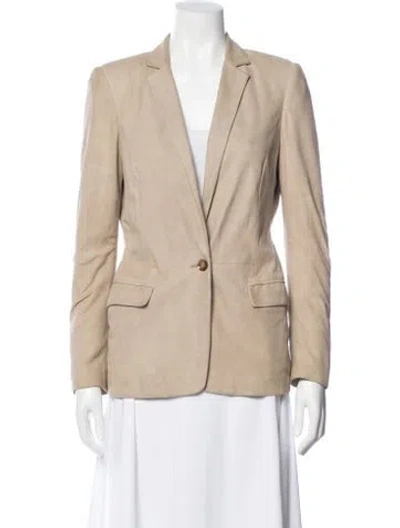 Pre-owned Gucci Leather Blazer In Neutral