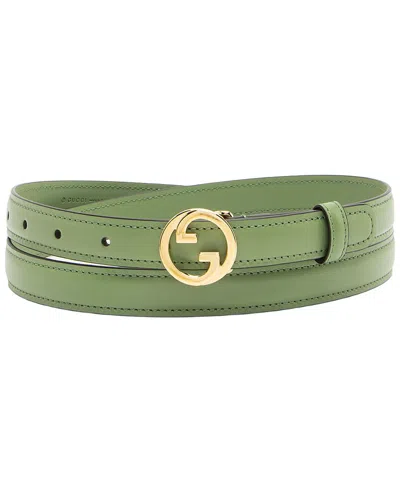 Gucci Leather Blondie Belt (authentic Pre-loved) In Green