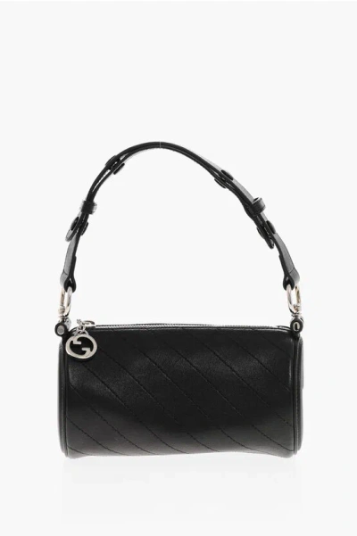 Gucci Mini Blondie Cylindrical Leather Shoulder Bag In Black
