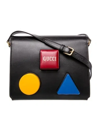 Pre-owned Gucci Leather Board Messenger In Black