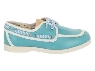 Pre-owned Gucci Leather Boat Sneakers (kid's) Sneakers In Light/blue