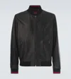 Gucci Black Bomber Jacket With Front Logo In Nappa Leather And Mesh Man In Black