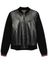 Gucci Black Bomber Jacket With Front Logo In Nappa Leather And Mesh Man In Black