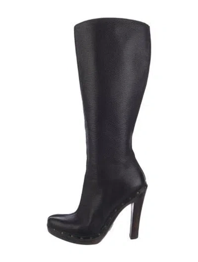 Pre-owned Gucci Leather Boots In Black