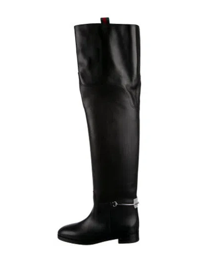 Pre-owned Gucci Leather Boots In Black