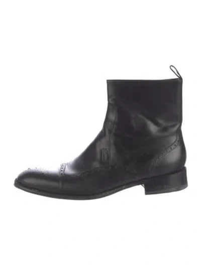 Pre-owned Gucci Leather Boots In Black