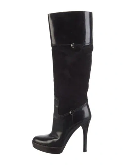 Pre-owned Gucci Leather Boots In Black