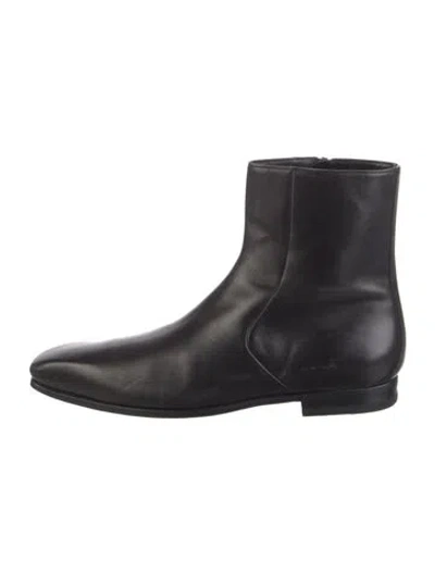 Pre-owned Gucci Leather Boots In Black