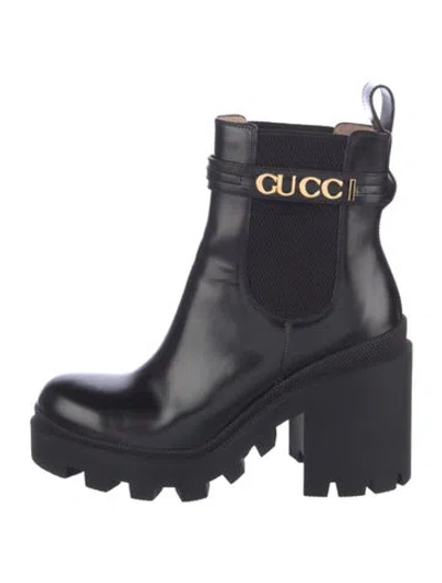 Pre-owned Gucci Leather Boots In Black