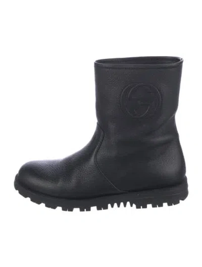 Pre-owned Gucci Leather Boots In Black