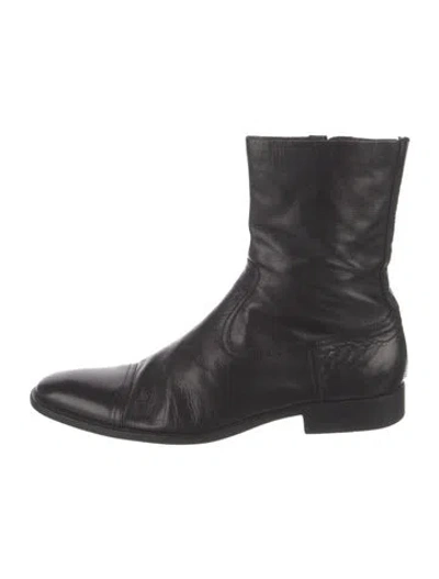 Pre-owned Gucci Leather Boots In Black