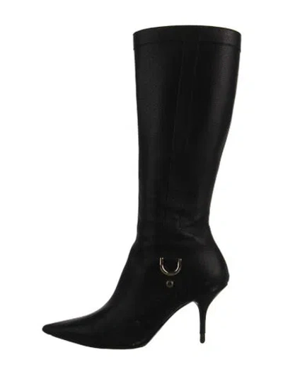 Pre-owned Gucci Leather Boots In Black