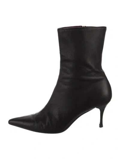 Pre-owned Gucci Leather Boots In Black