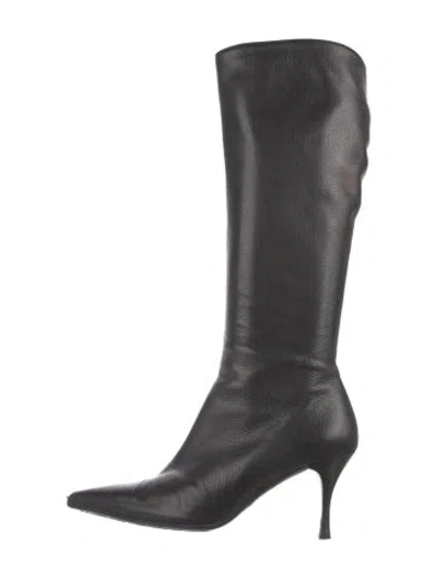 Pre-owned Gucci Leather Boots In Black