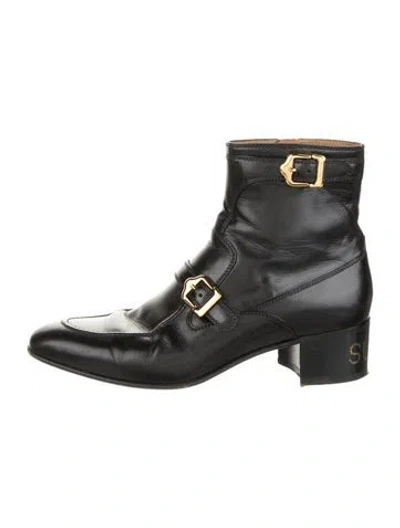 Pre-owned Gucci Leather Boots In Black