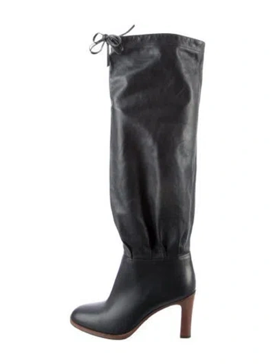 Pre-owned Gucci Leather Boots In Black