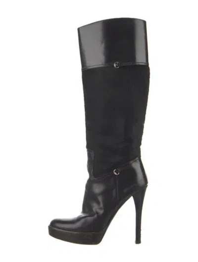 Pre-owned Gucci Leather Boots In Black