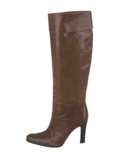 Pre-owned Gucci Leather Boots In Brown
