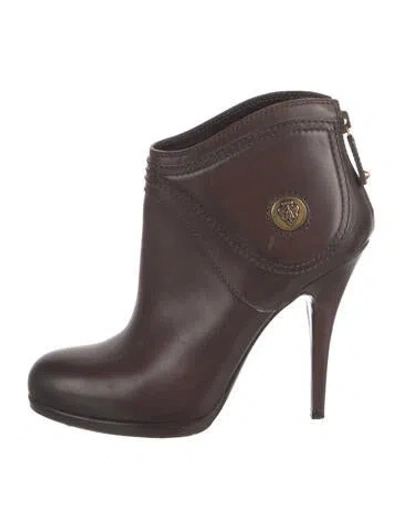 Pre-owned Gucci Leather Boots In Brown