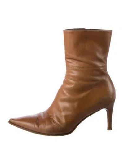 Pre-owned Gucci Leather Boots In Brown