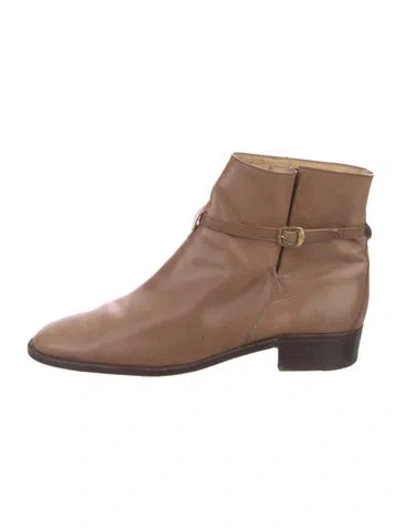 Pre-owned Gucci Leather Boots In Brown