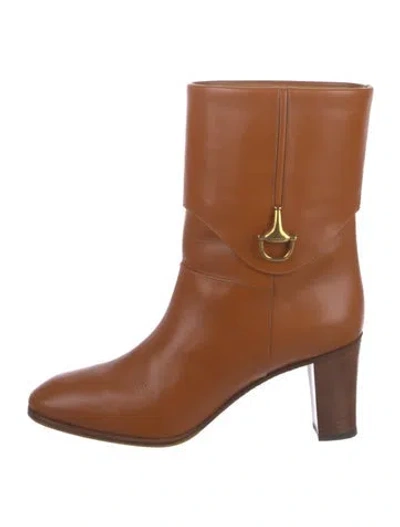 Pre-owned Gucci Leather Boots In Brown