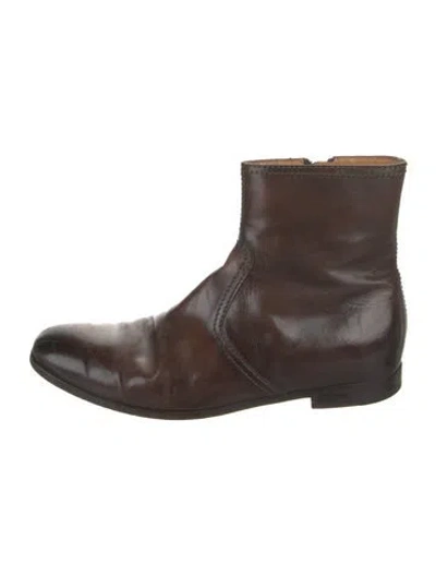 Pre-owned Gucci Leather Boots In Brown