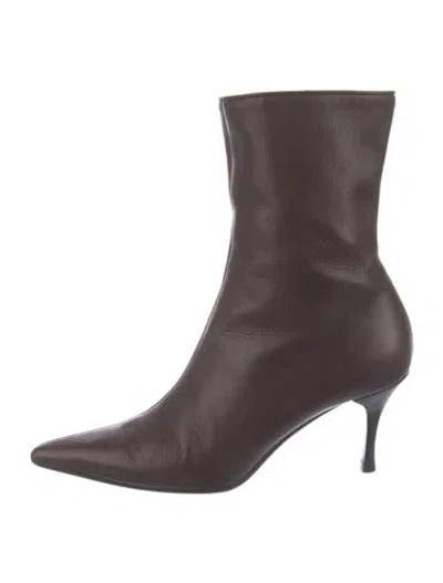 Pre-owned Gucci Leather Boots In Brown