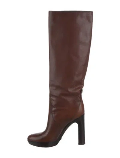 Pre-owned Gucci Leather Boots In Brown