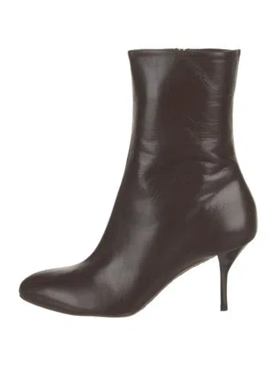 Pre-owned Gucci Leather Boots In Brown