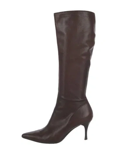 Pre-owned Gucci Leather Boots In Brown