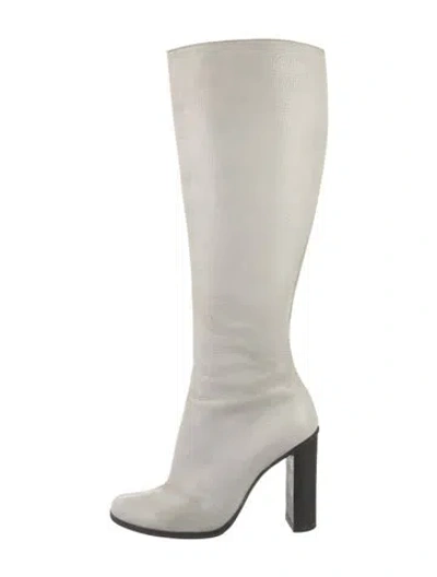 Pre-owned Gucci Leather Boots In White