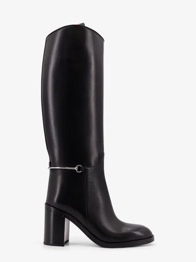 GUCCI LEATHER BOOTS WITH SLIM HORSEBIT DETAIL