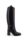 Gucci Leather Boots With Slim Horsebit Detail In Black