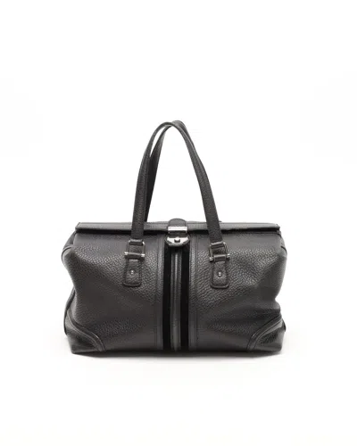 Gucci Leather Boston Bag In Blue