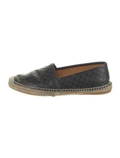 Pre-owned Gucci Leather Braided Accents Espadrilles In Black