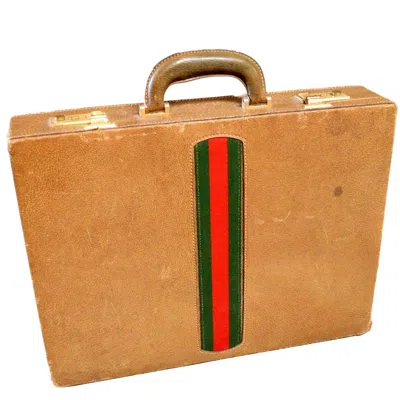 Pre-owned Gucci Leather Briefcase In Orange