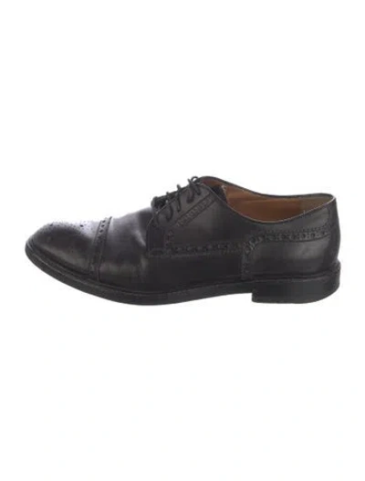 Pre-owned Gucci Leather Brogues In Black