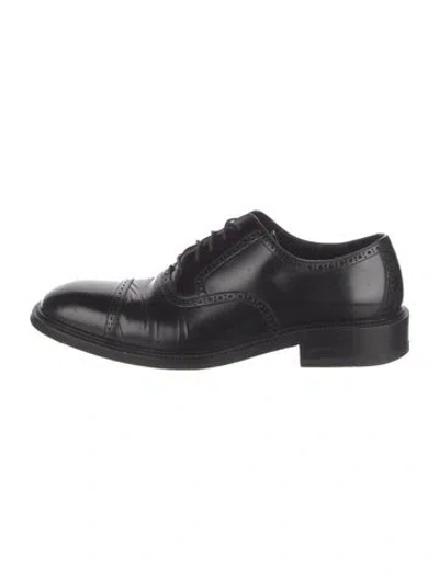 Pre-owned Gucci Leather Brogues In Black