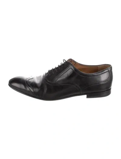 Pre-owned Gucci Leather Brogues In Black