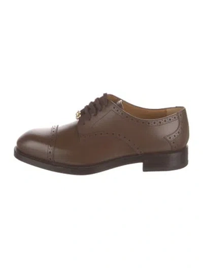 Pre-owned Gucci Leather Brogues In Brown