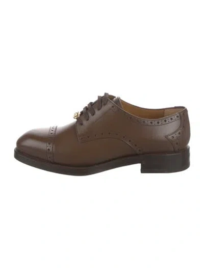Pre-owned Gucci Leather Brogues In Brown