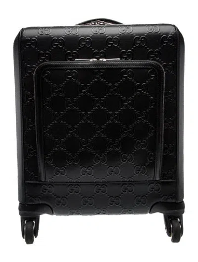 Pre-owned Gucci Leather Cabin Trolley Small In Black