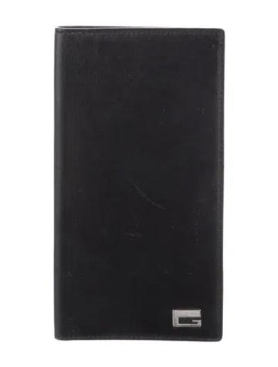 Pre-owned Gucci Leather Card Holder In Black