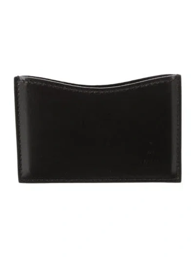 Pre-owned Gucci Leather Card Holder In Black