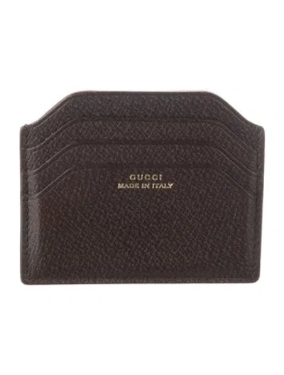 Pre-owned Gucci Leather Card Holder In Brown