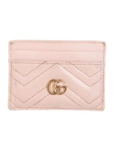 Pre-owned Gucci Leather Card Holder In Pink